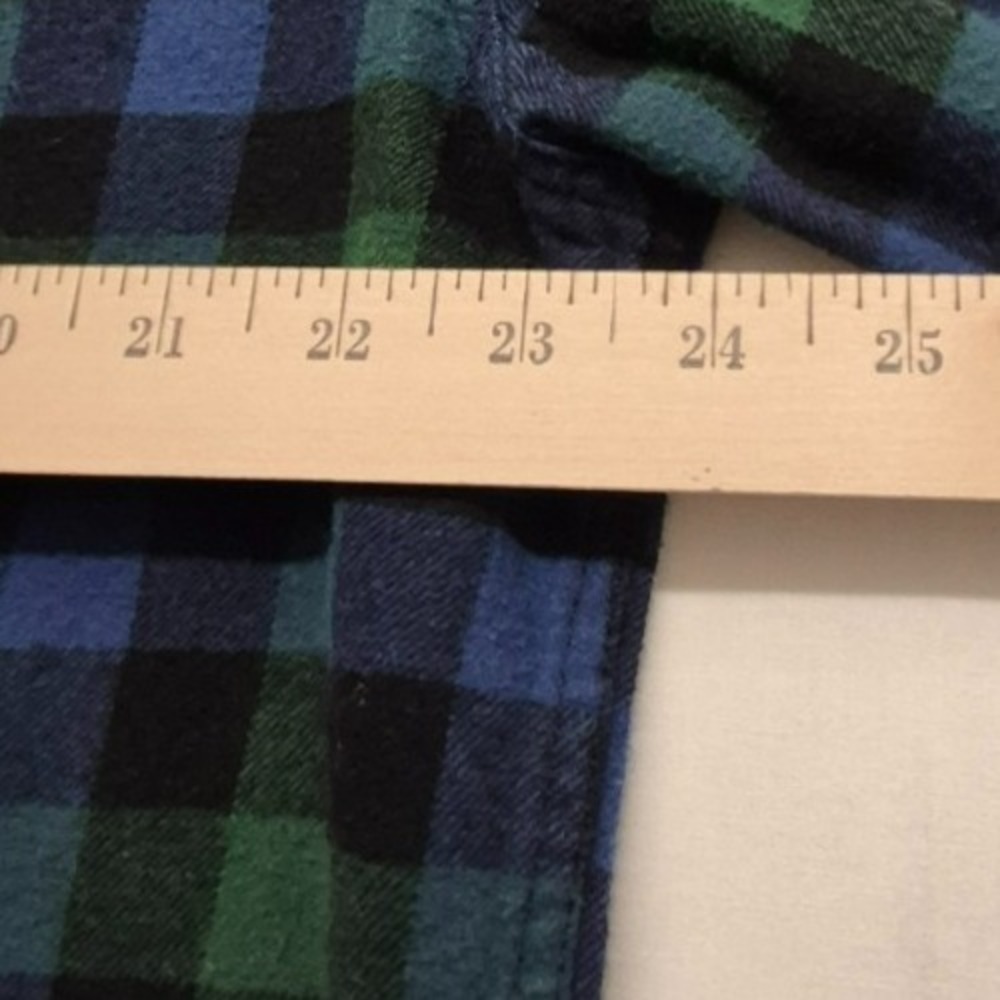 Eddie Bauer men's blue/green/black plaid flannel long sleeves shirt sz. XL - Picture 10 of 10
